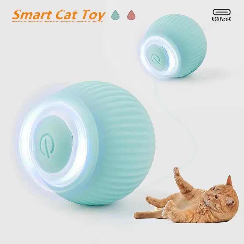 Bola de rolamento para gatos inteligente, brinquedos recarregáveis para gatos, bola de movimento, brinquedos para gatinhos com movimento automático para jogos interativos internos